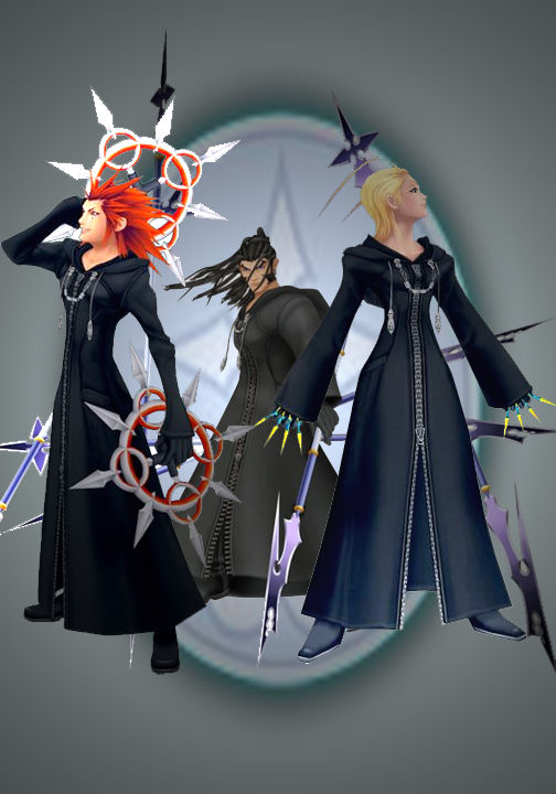 Axel, Larxene, and Xaldin