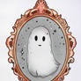 Spooky Cute gohst in the Mirror