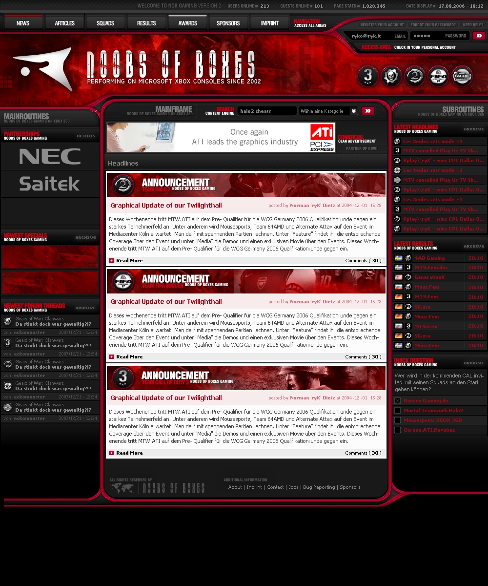 NOB Gaming Webdesign