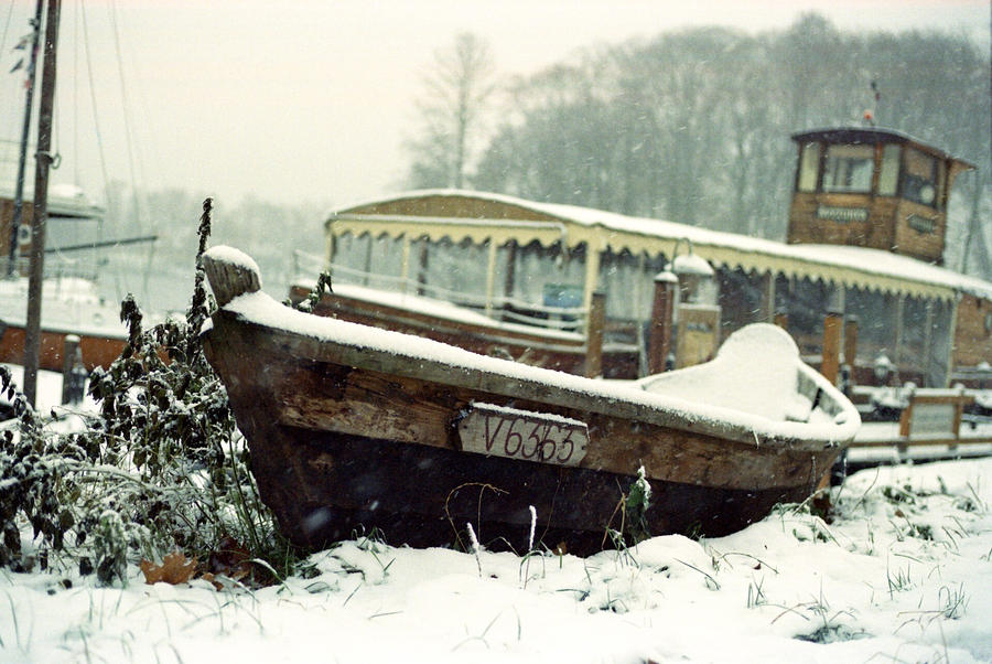 snowy boat