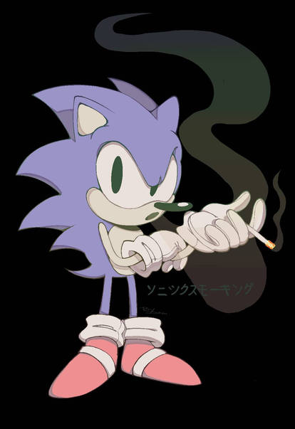 sonic smoking a cigarette Smug Smoking Sonic by MikeDalyTOONS