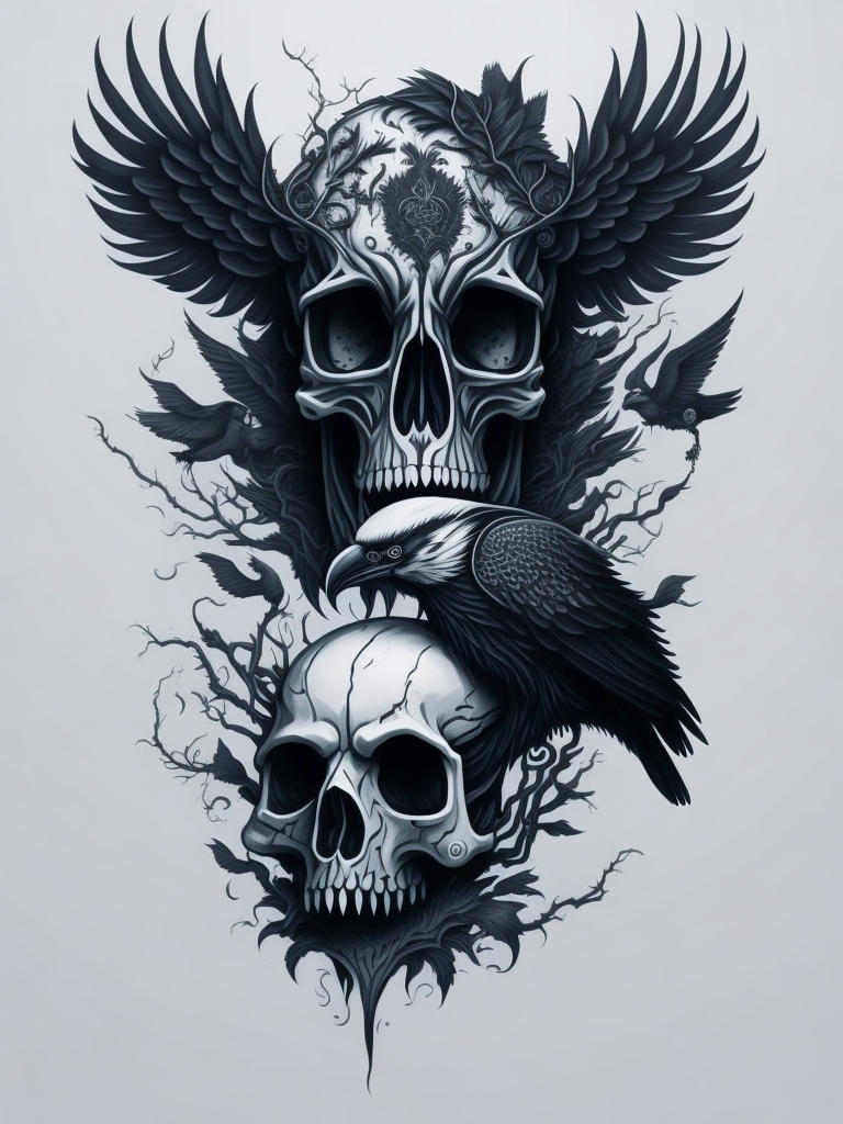 raven and skull by betterclothAI on DeviantArt