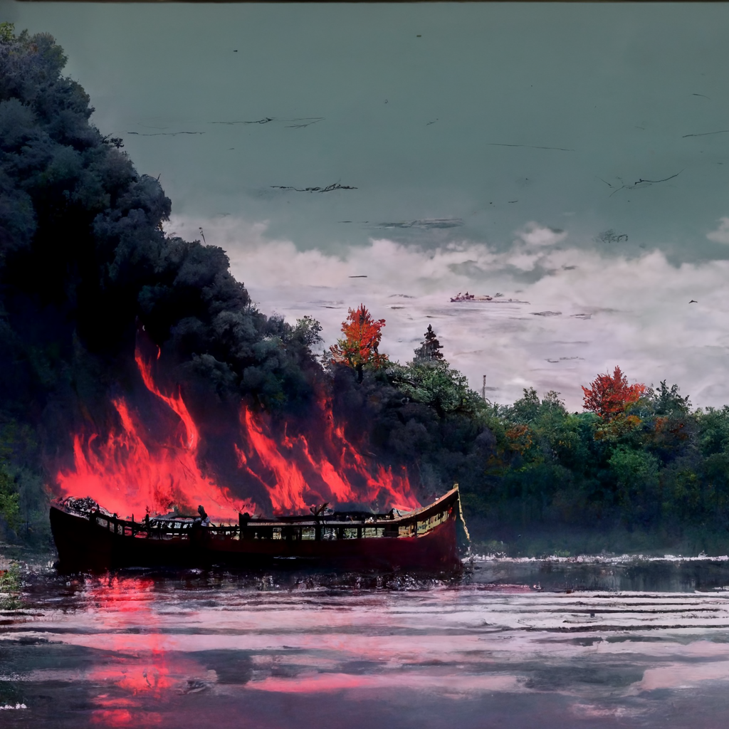 Burning boat by ChaoticSoulDigital on DeviantArt