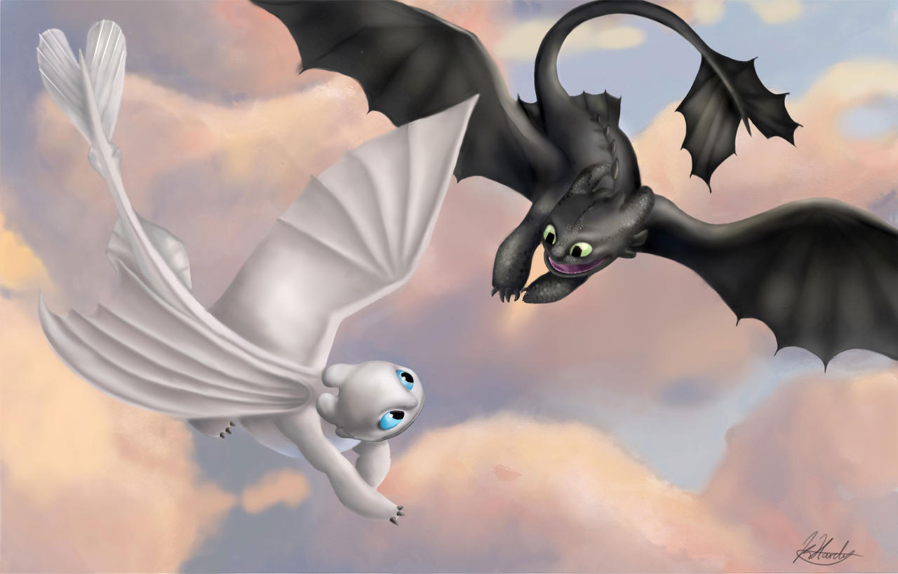 Toothless With Lightfury By Kaylahardyart On DeviantArt toothless-with-lightfury-by-kaylahardyart-on-deviantart