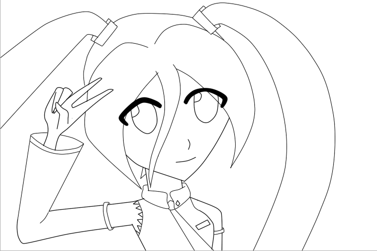 Hatsune Miku Lineart