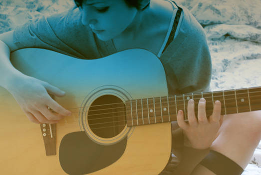 her and her guitar