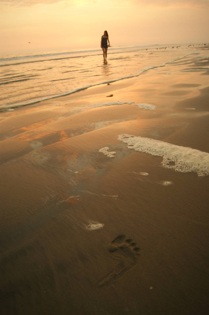 A footprint in the sand