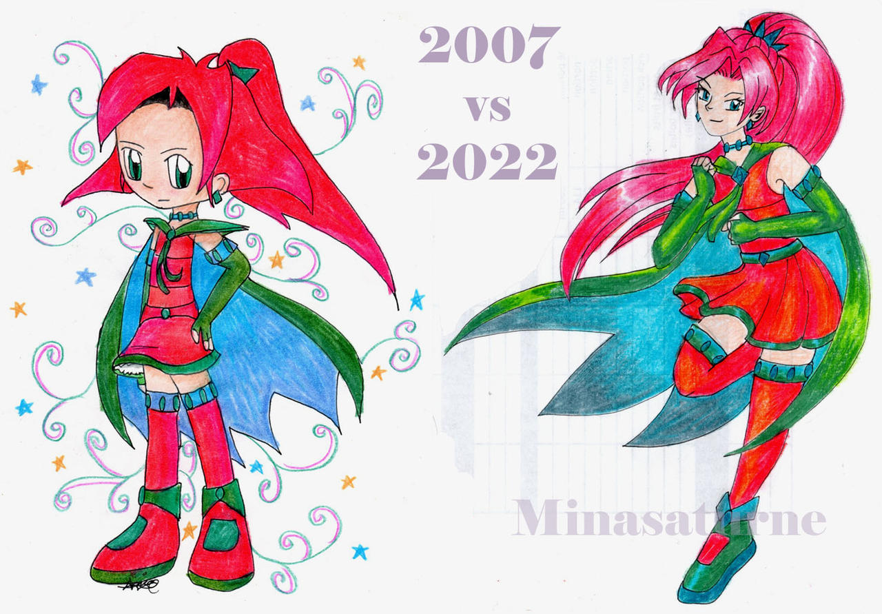 Deviantart 2007 Before (2007) and after (2022) by Minasaturne on DeviantArt