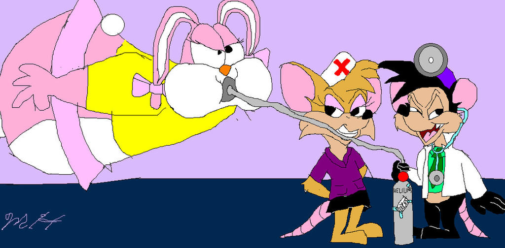 Tiny Toons Rats Rhubella and Roderick Rat inflate Babs by RoderickRatTTAFan on DeviantArt