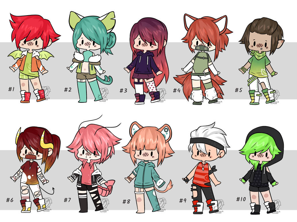 (closed) Mini Chibis by Roachramen on DeviantArt