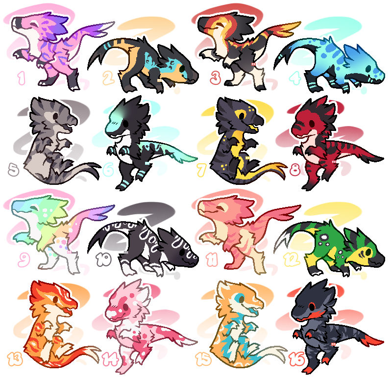 Colorful Avatar Raptors (8/16 Open) Raptor Adopts by Roachramen on DeviantArt