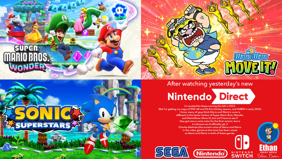 Super Mario Bros. Wonder, June 2023 Nintendo Direct, Sonic Origins Plus