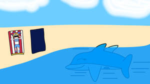 (ART TRADE) Maria Ed As Dolphin Pomni On The Beach