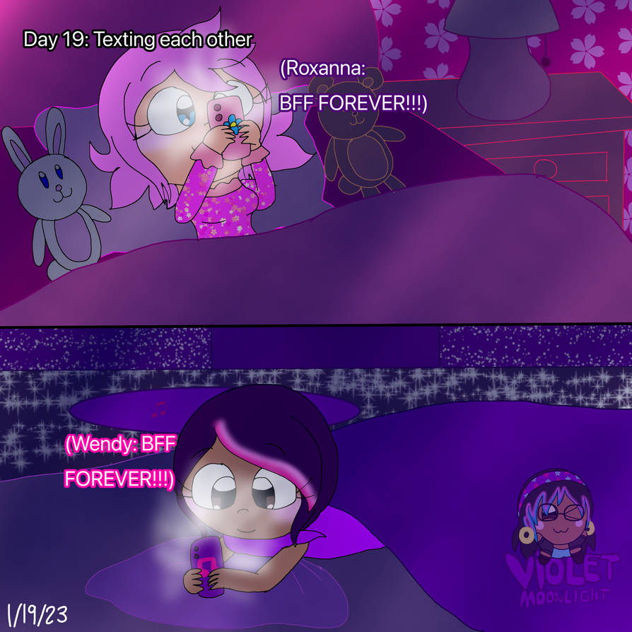 Deviantart Red Texting Day 19: Texting each other by Violetmoon404 on DeviantArt