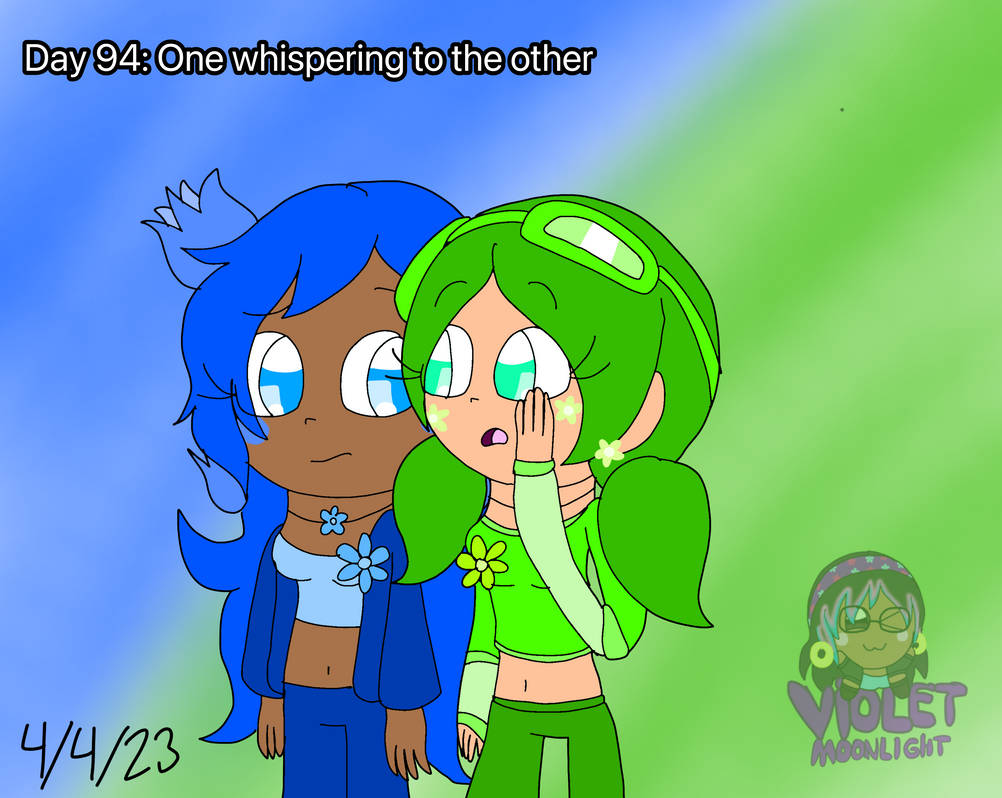 Whispering Animation Day 94: One whispering to the other by VioletMoonAnimation on DeviantArt