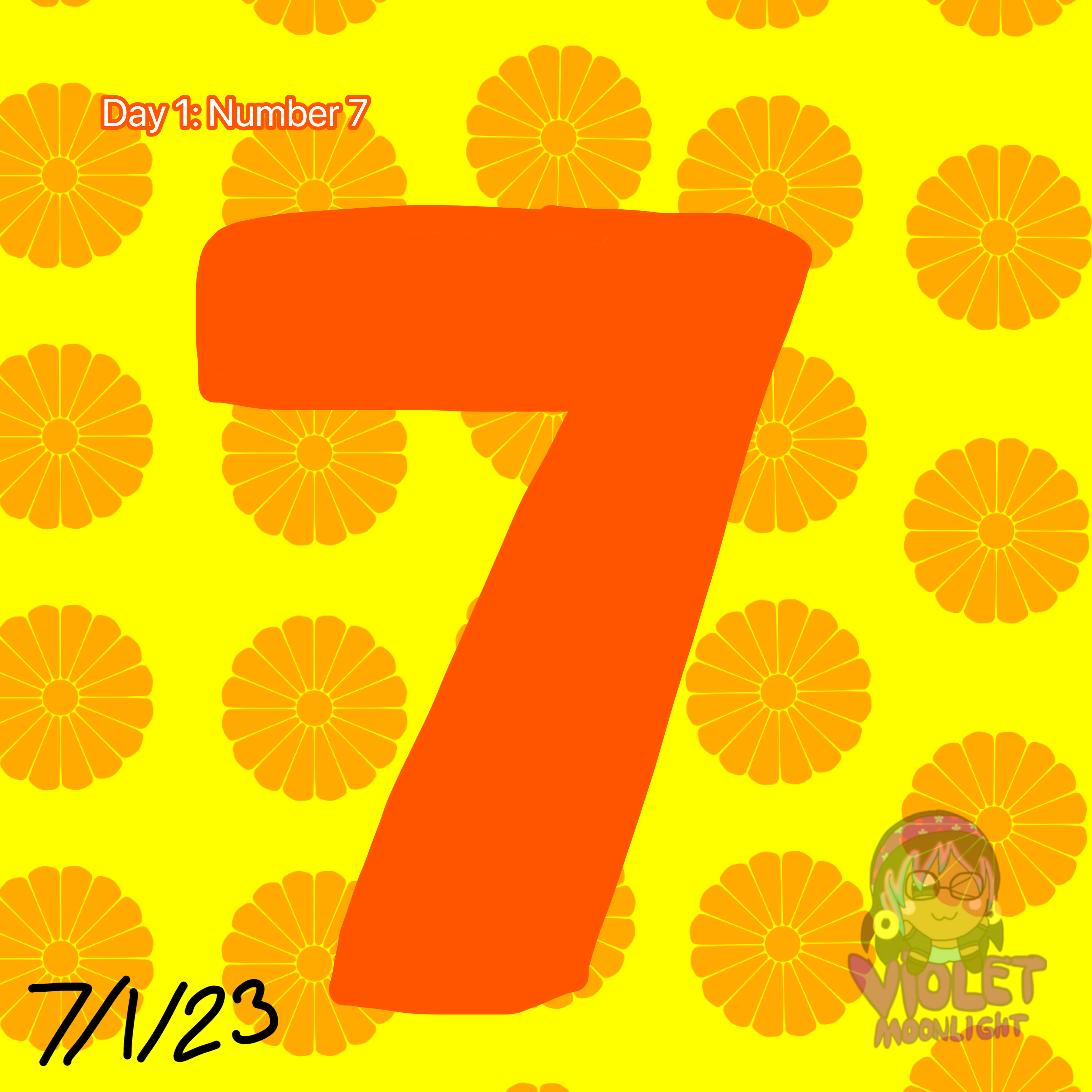 Day 1: Number 7 by Violetmoon404 on DeviantArt
