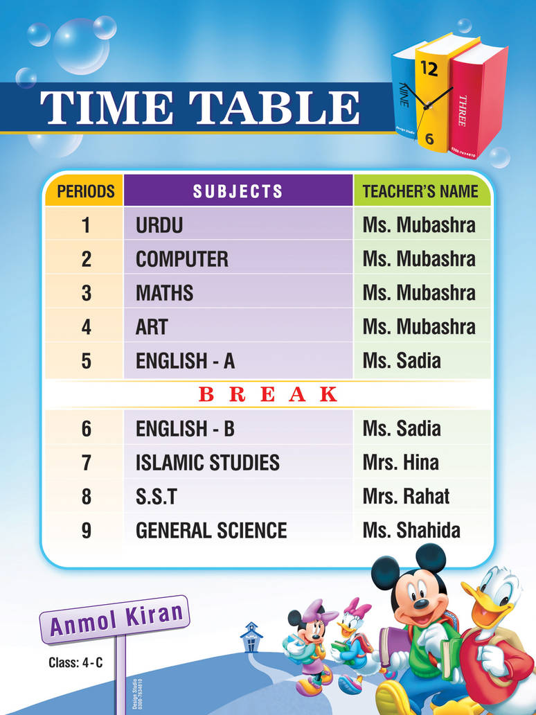 Time Table design by Shaket on DeviantArt