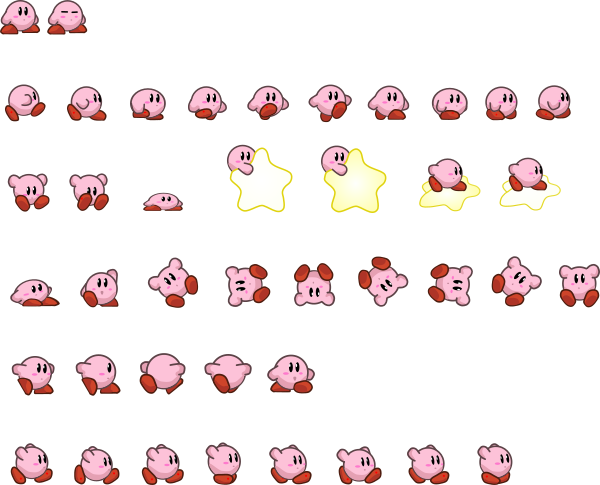 8 Bit Kirby Sprite Sheet