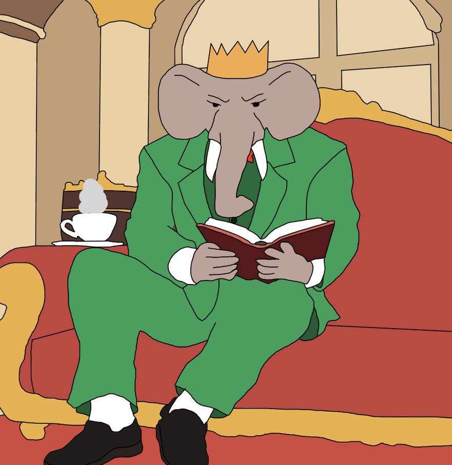 Babar Reader Babar Sitting And Reading by DanvilleChronicles on DeviantArt