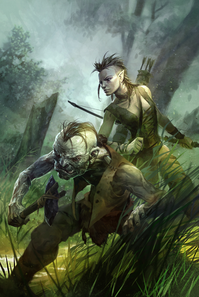 goblin + half elf by michalivan