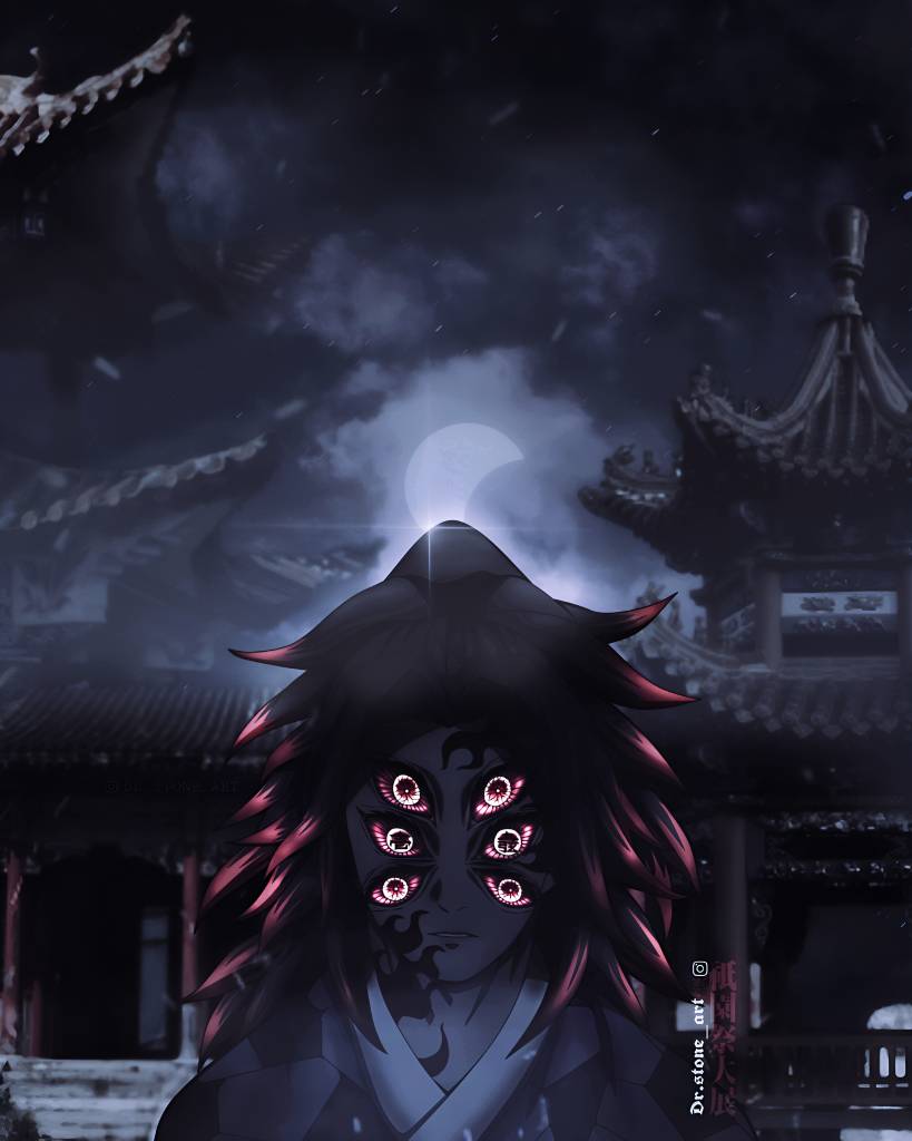 Upper moon 1, kimetsu no yaiba, oni, HD phone wallpaper