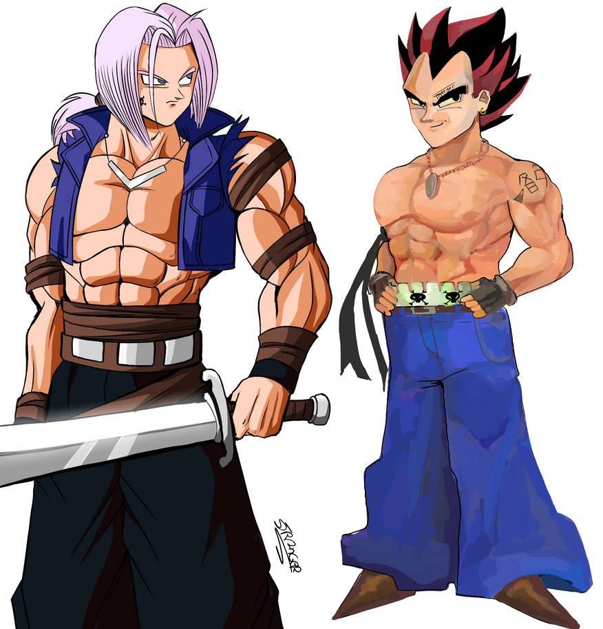 punk vegeta and trunks (collab) by strangermen on DeviantArt