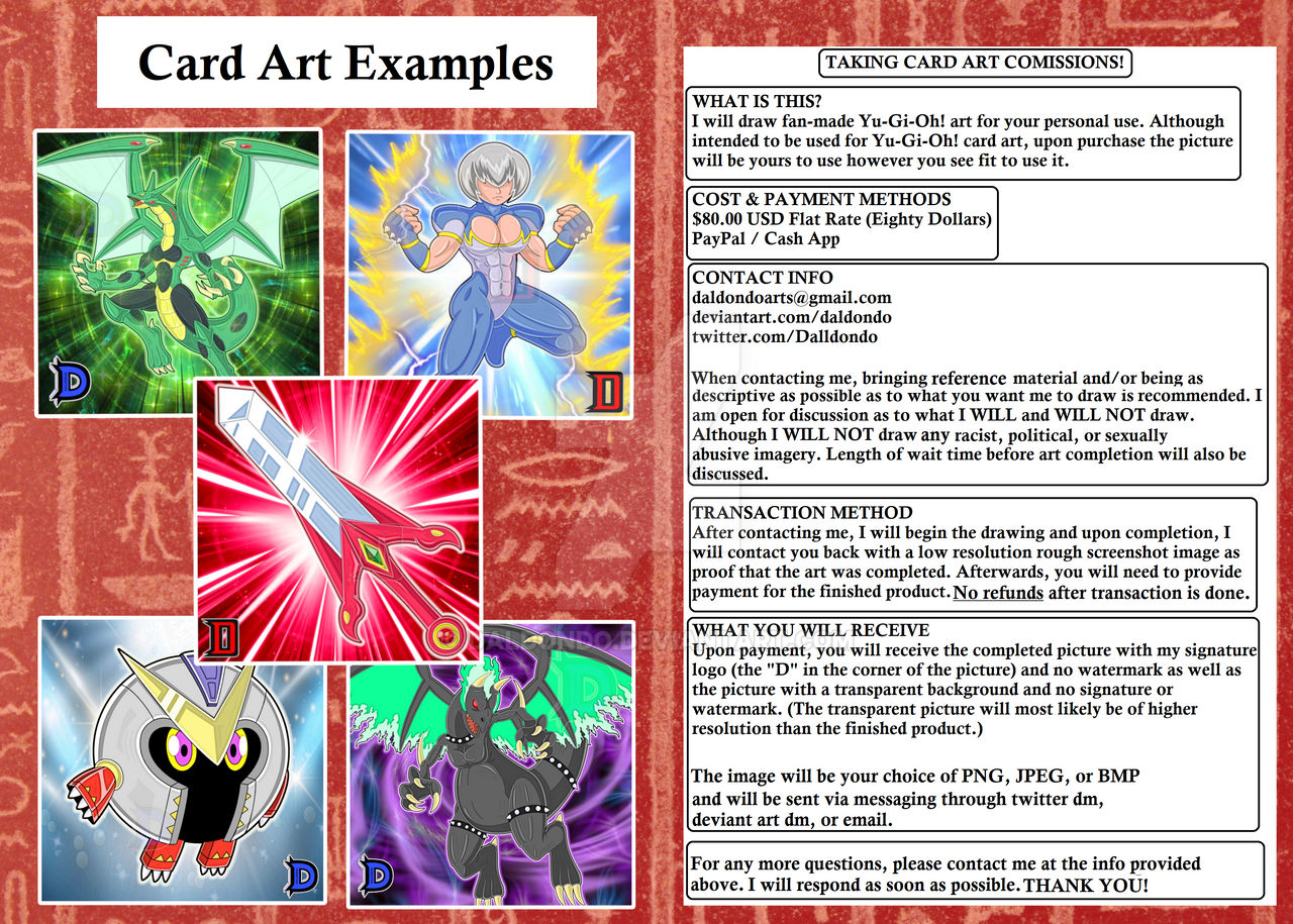 Yu-Gi-Oh! Card Art Commission Sheet by Daldondo on DeviantArt