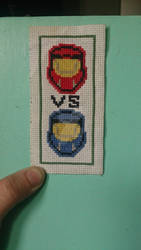 Red vs Blue Cross stitch