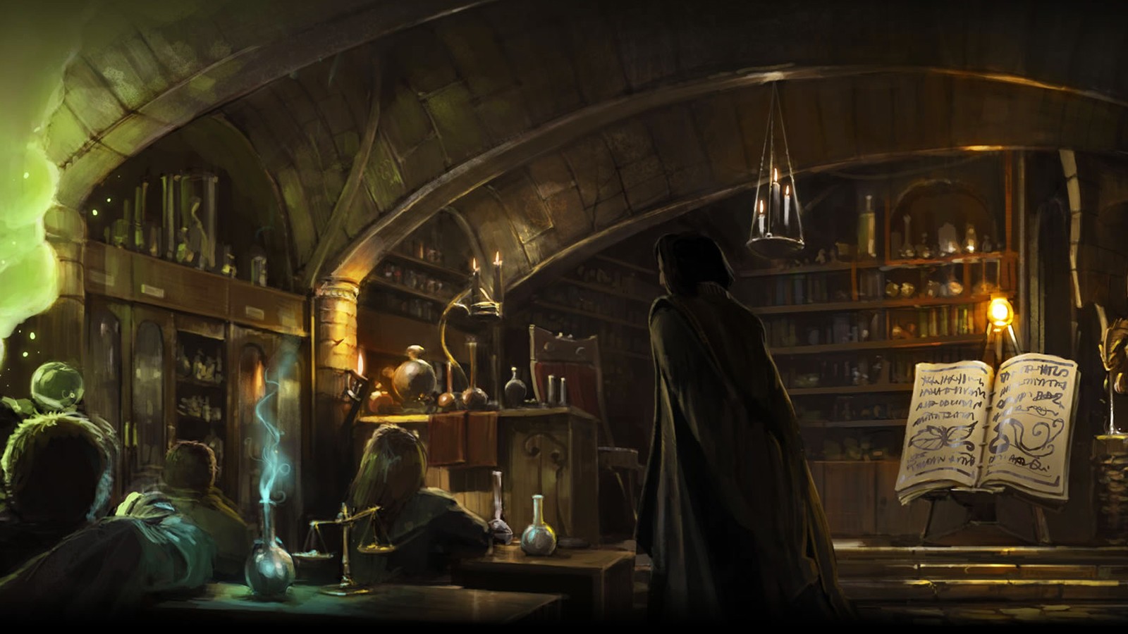 Potions Library Program Pottermore Background: Potions Class by xxtayce on DeviantArt