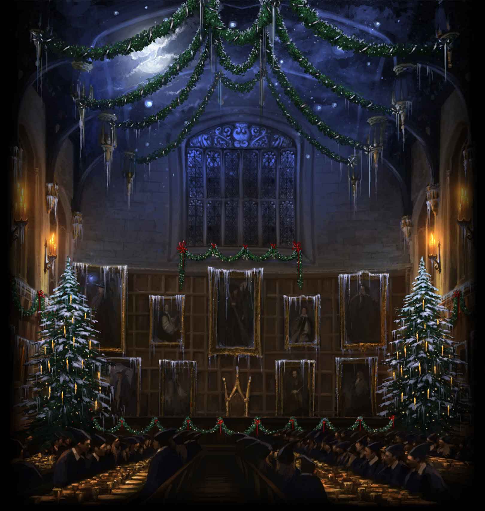 Pottermore Background: Great Hall at Christmas