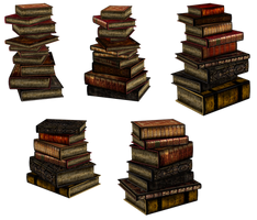 UNRESTRICTED - Stacks of books renders II