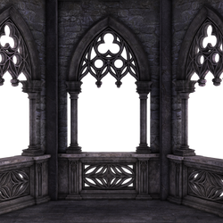 RESTRICTED - Dark Gothic Balcony 01 by frozenstocks