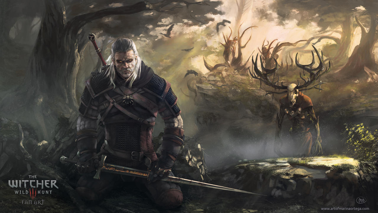 Geralt and Leshen fan art by MarinaOrtega on DeviantArt
