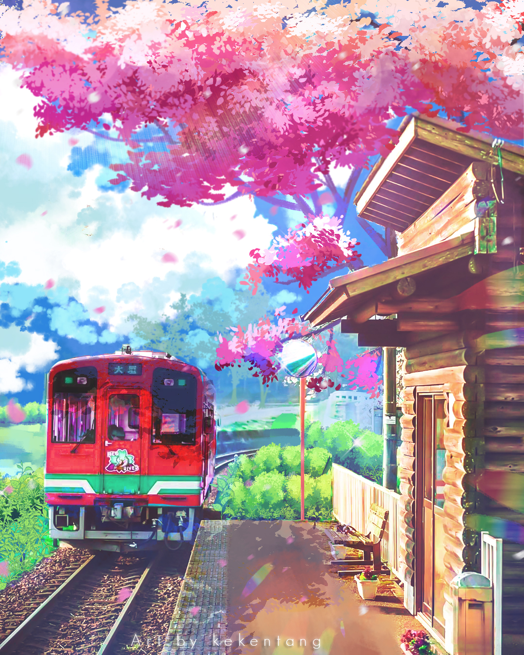 Spring Train Background Train in the Spring by kekentang on DeviantArt