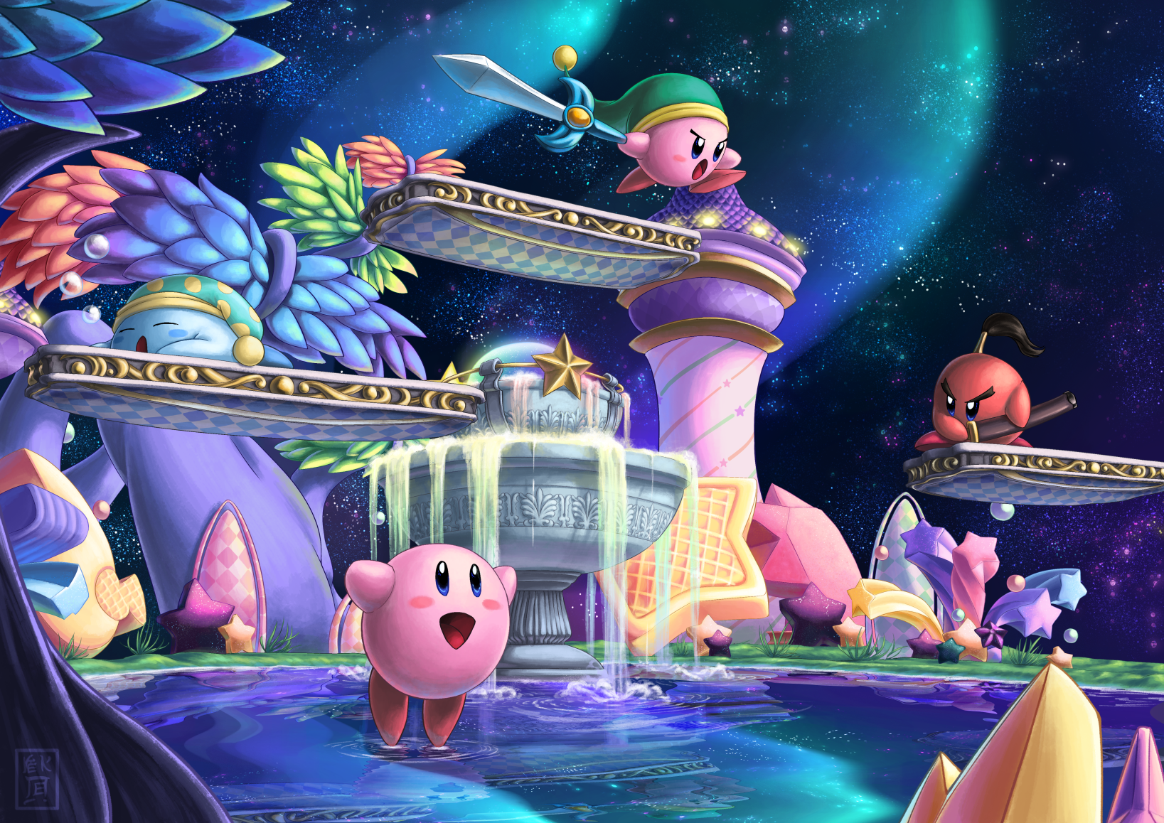 Fountain of Dreams' 💫⛲️ My first kirby fanart! I don't know why