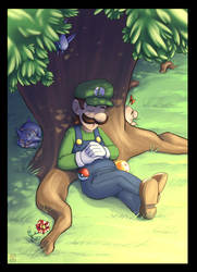 [Birthday Gift] A moment of rest (Luigi, misc.)