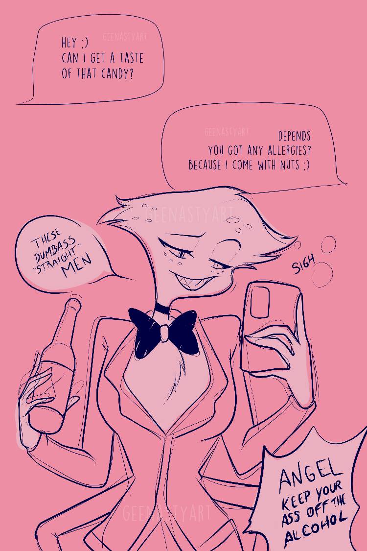 Deviantart Red Texting Angel Dust texting (Doodle) by geenastyart on DeviantArt