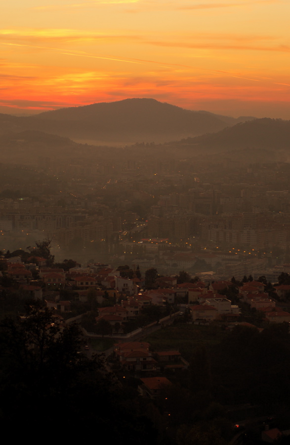 Sunset Over Foggy Braga