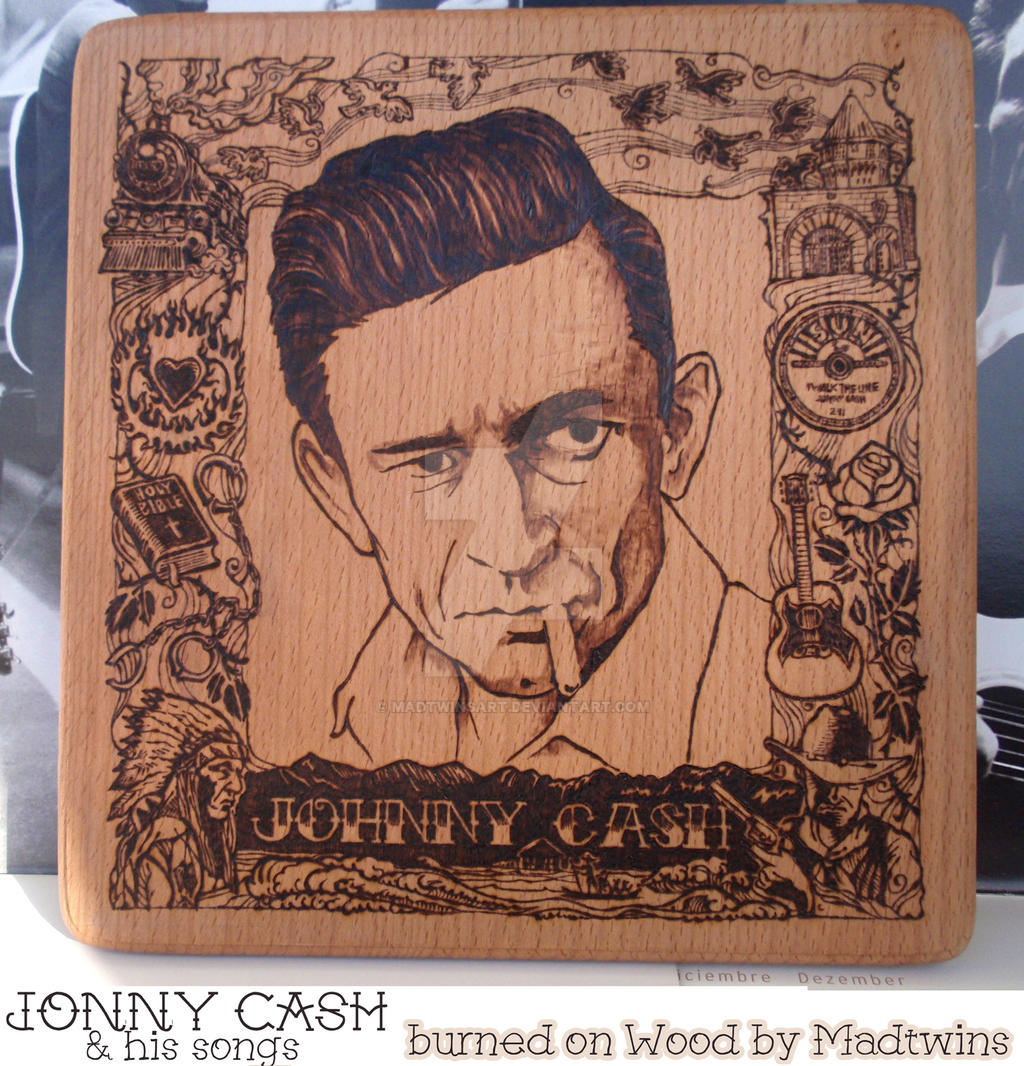 Johnny Cash pyrography