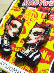 Punk rock Catwoman earrings