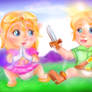 Baby Link and Zelda