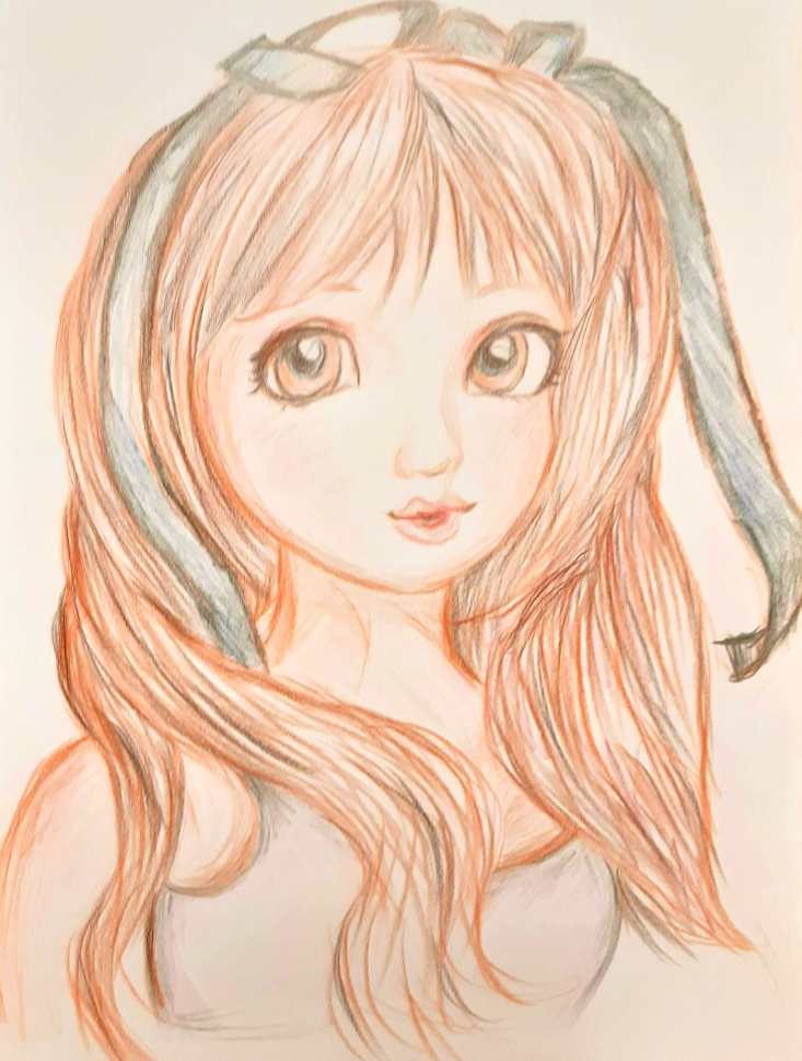 Pretty Girl Drawing - Coloured Pencil Sketch by Loveless-Nights on  DeviantArt