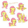 Fluttershy Expression Doodles