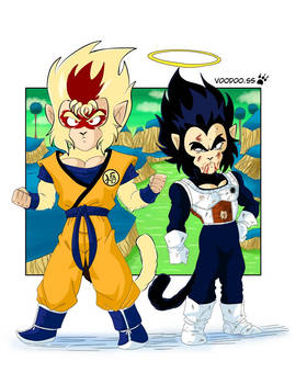 monkey goku and vegeta 