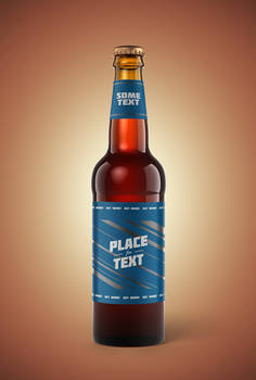 Classic Beer Bottle Free PSD Mockup