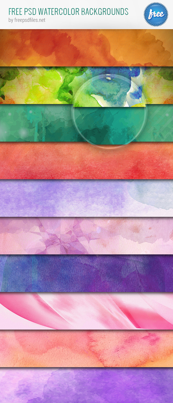 Free PSD Watercolor Backgrounds