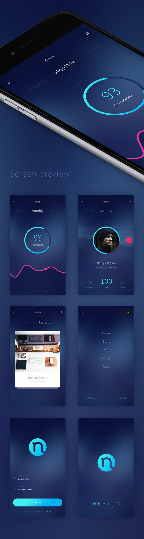 Free Neptun Mobile App PSD