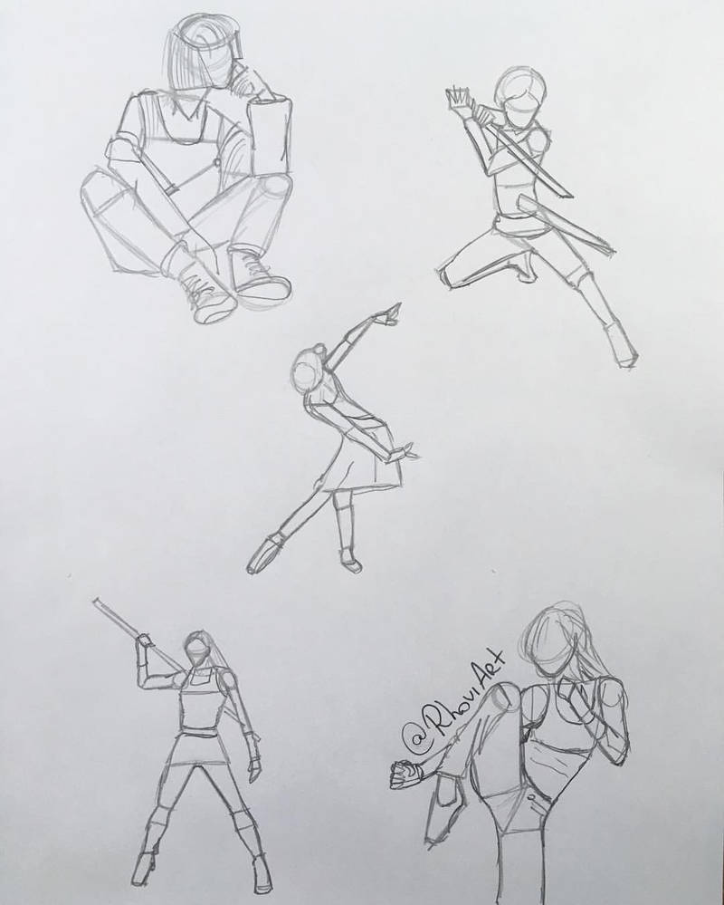 Understanding poses with basic shapes by RhoviArt on DeviantArt