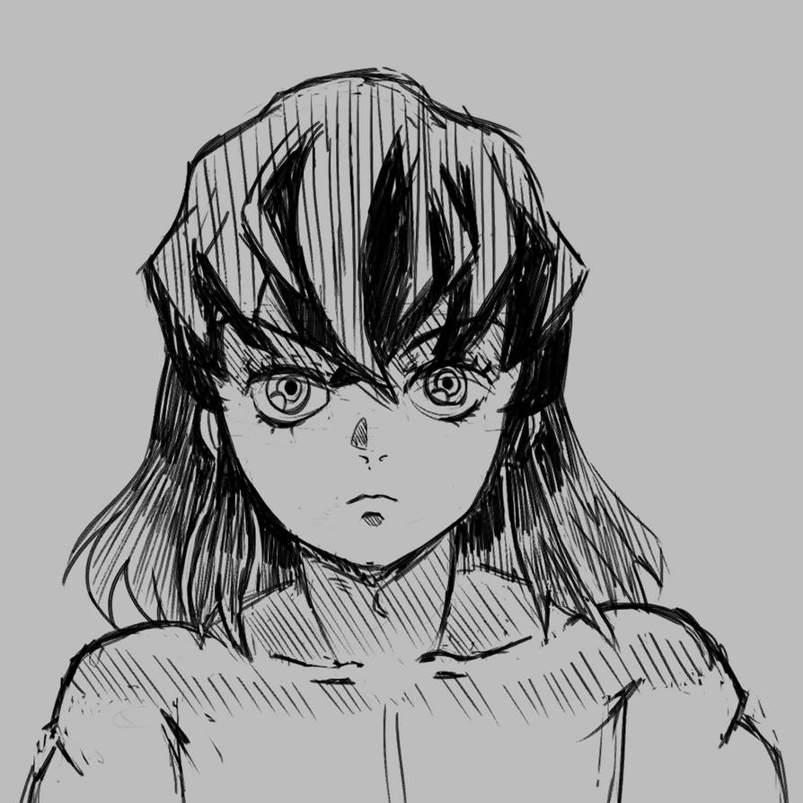 Inosuke from Kimetsu no Yaiba sketch fanart by RhoviArt on DeviantArt
