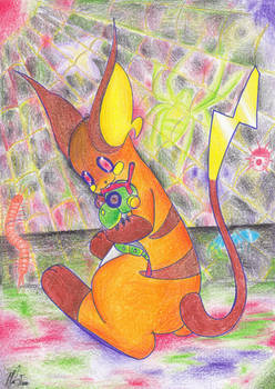 Raichu eat caterpie